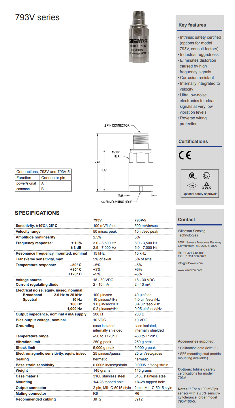 威爾康森優(yōu)質(zhì)速度振動傳感器技術(shù)參數(shù)