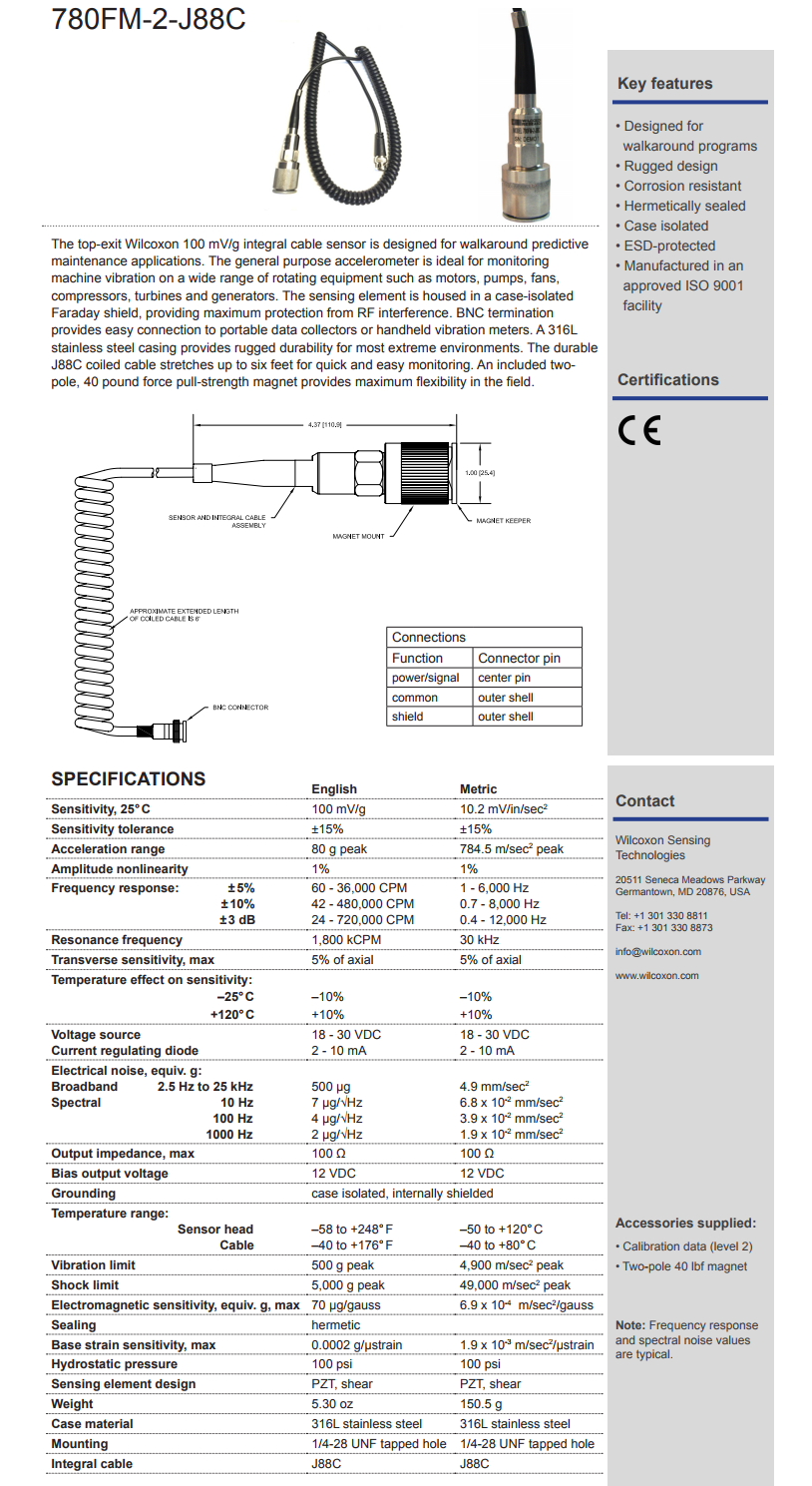 威爾康森周轉(zhuǎn)監(jiān)測(cè)振動(dòng)傳感器技術(shù)參數(shù)
