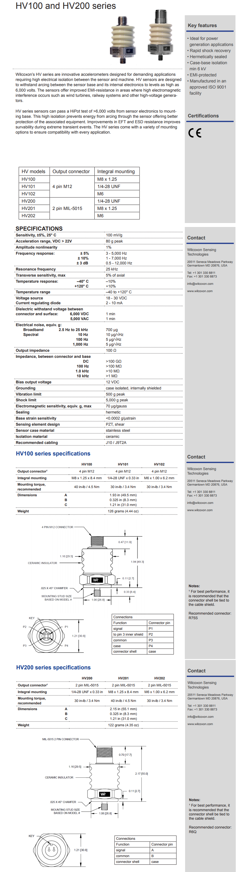 威爾康森隔離傳感器HV201型技術(shù)參數(shù)