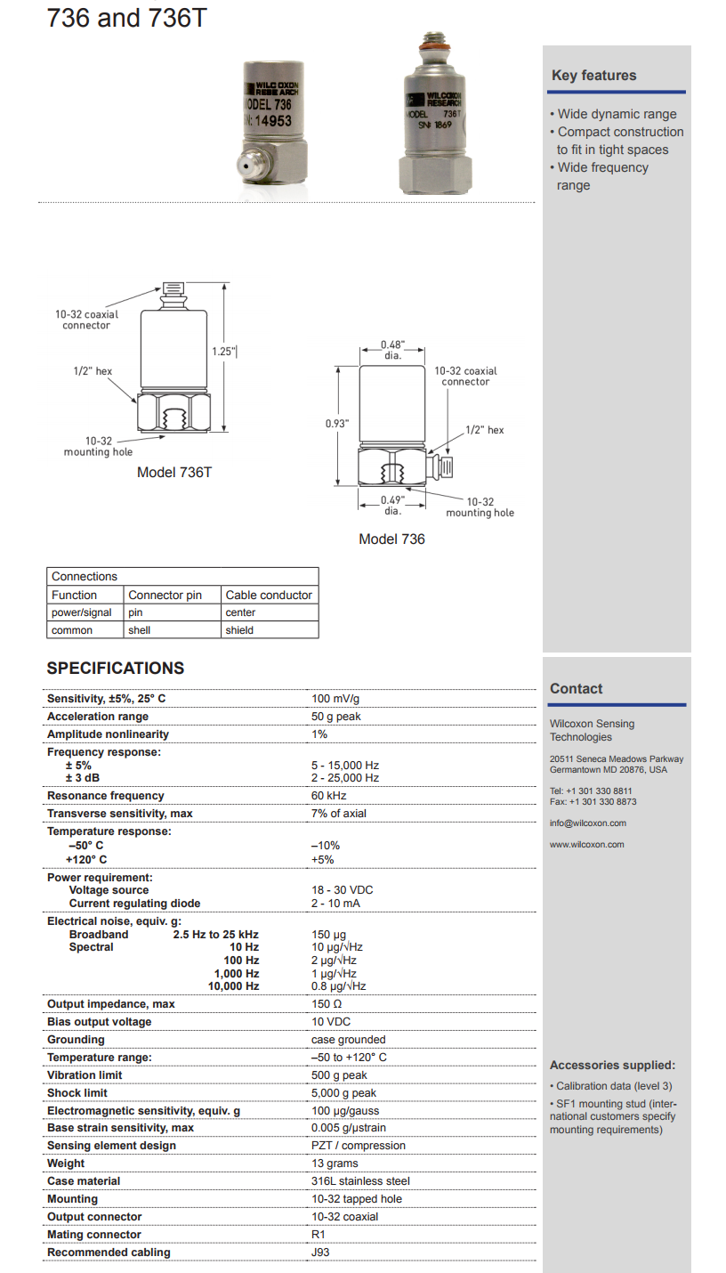 威爾康森高靈敏度振動(dòng)傳感器技術(shù)參數(shù)